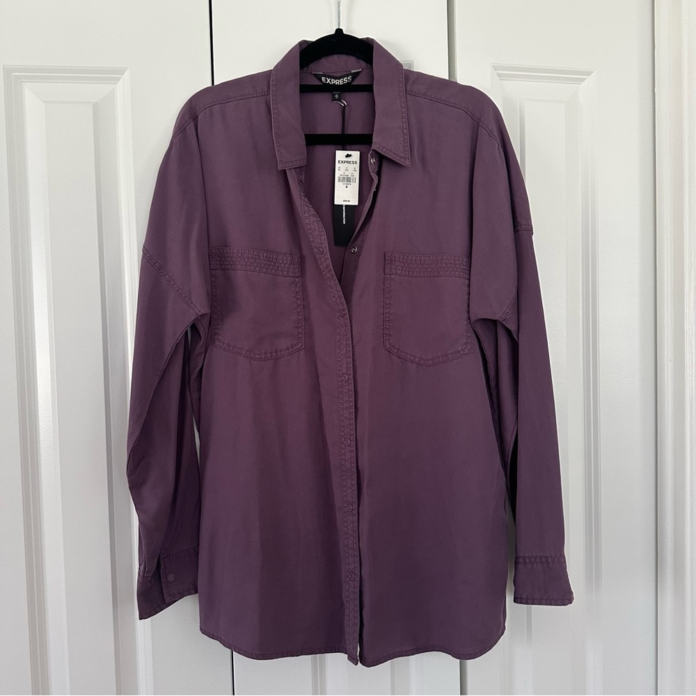 NWT Express Button Down Shirt - Purple